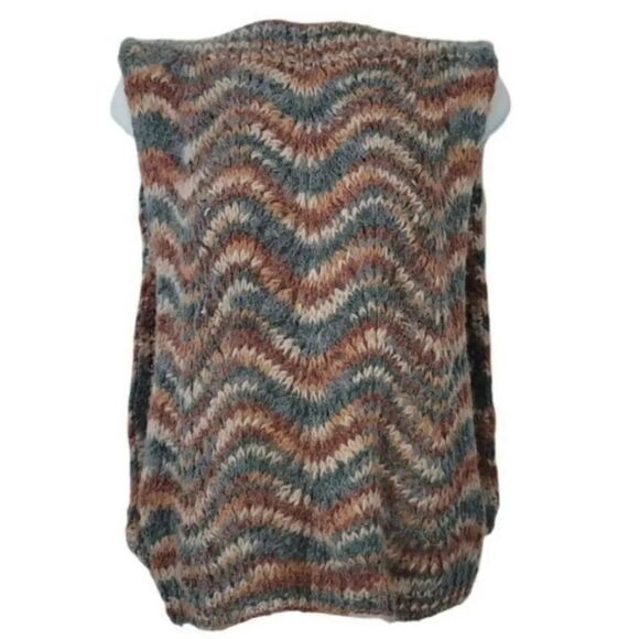 Vintage Handmade Crochet Knit Boatneck Open Side Sweater Vest Size Small - Picture 6 of 6